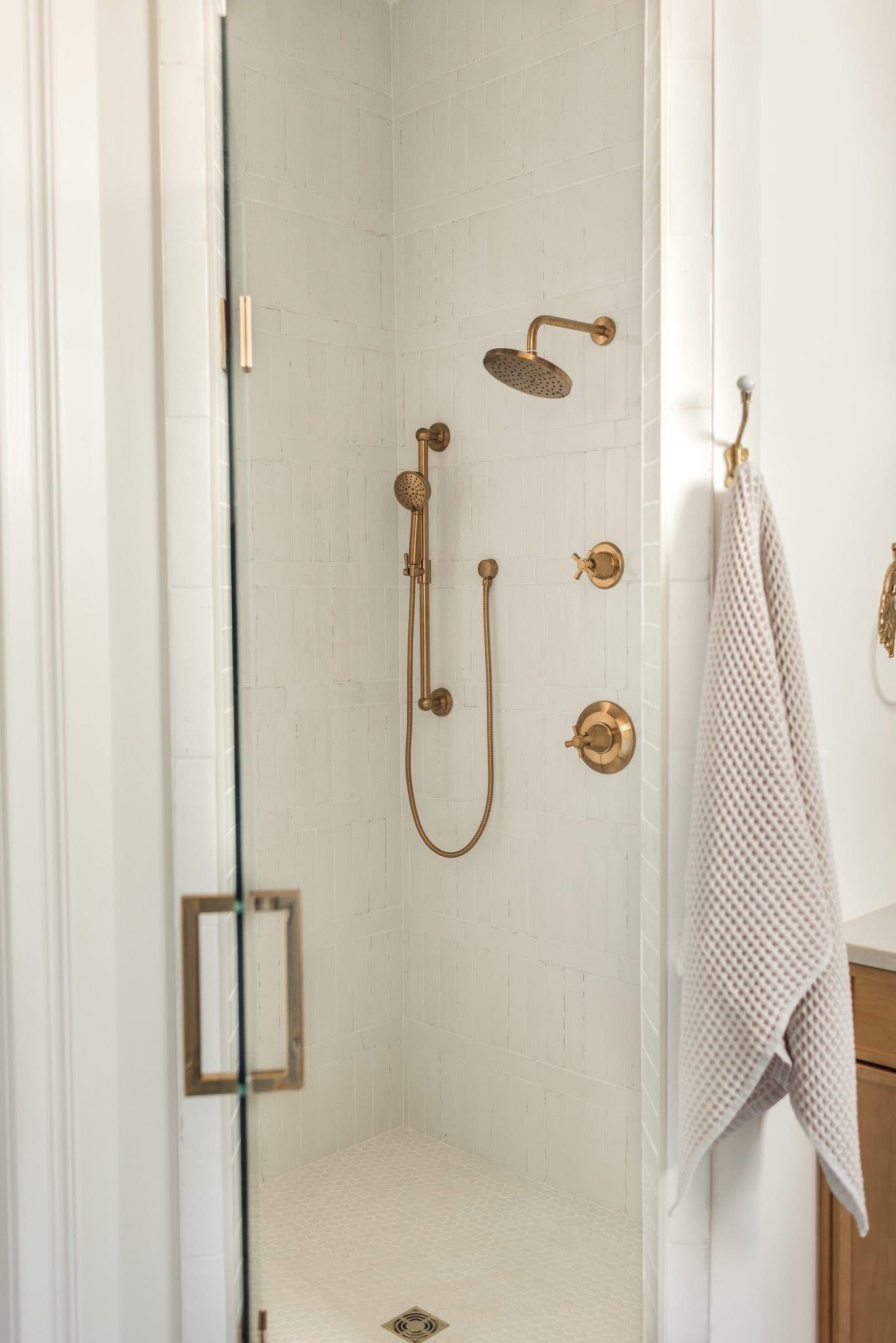 Gold fixture shower