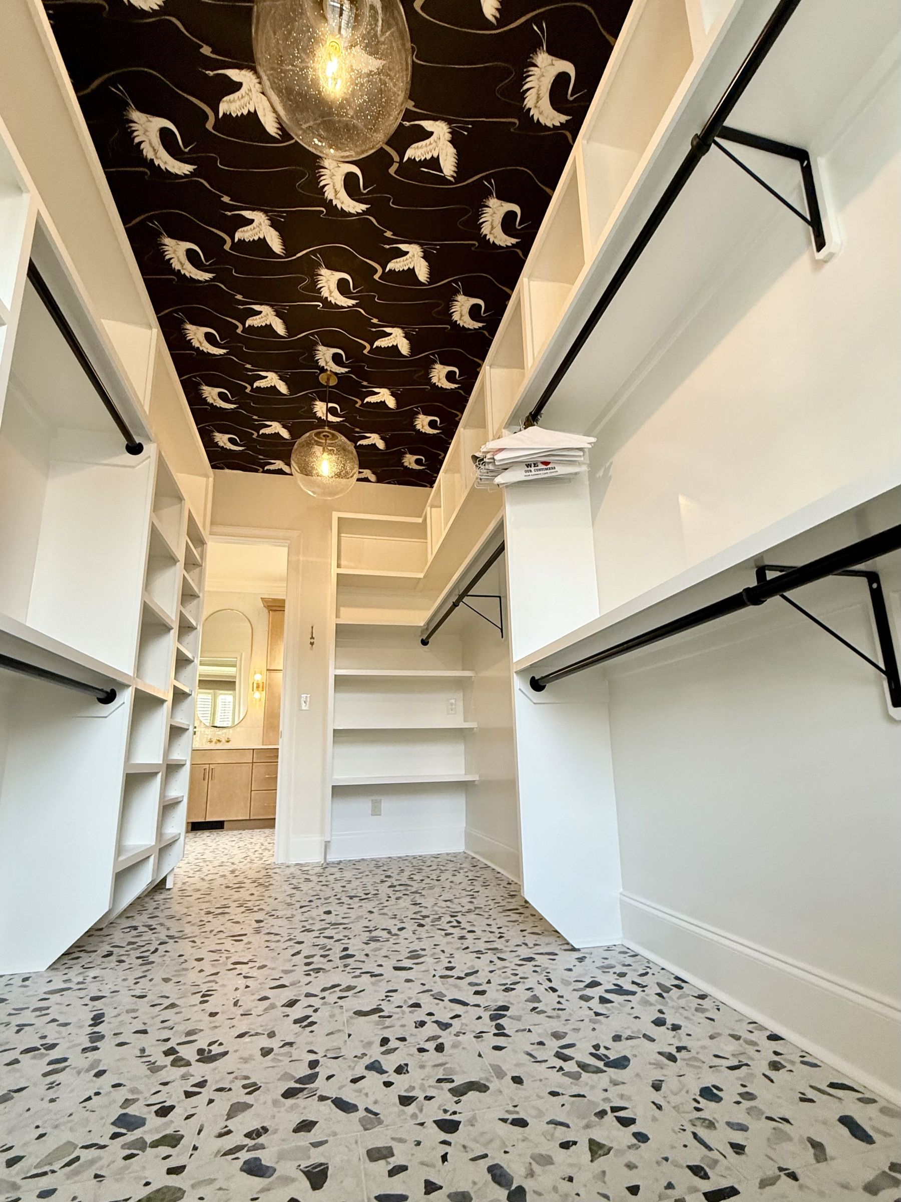 Closet with custom shelving